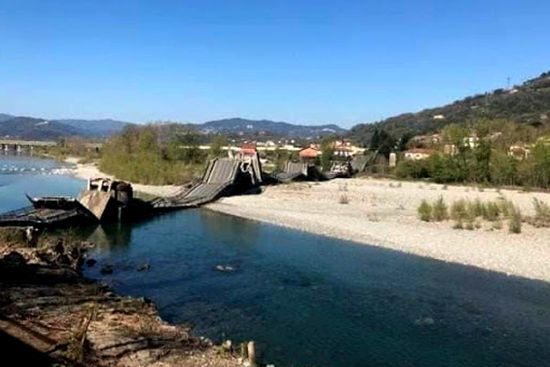 意大利中西部路桥垮塌造成1人受伤。