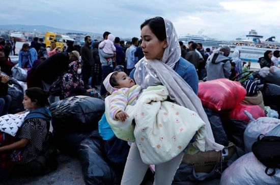 涌入欧洲国家的难民。