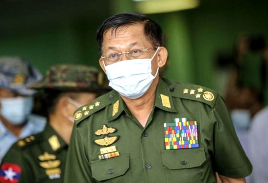 缅甸军方领袖敏昂莱。